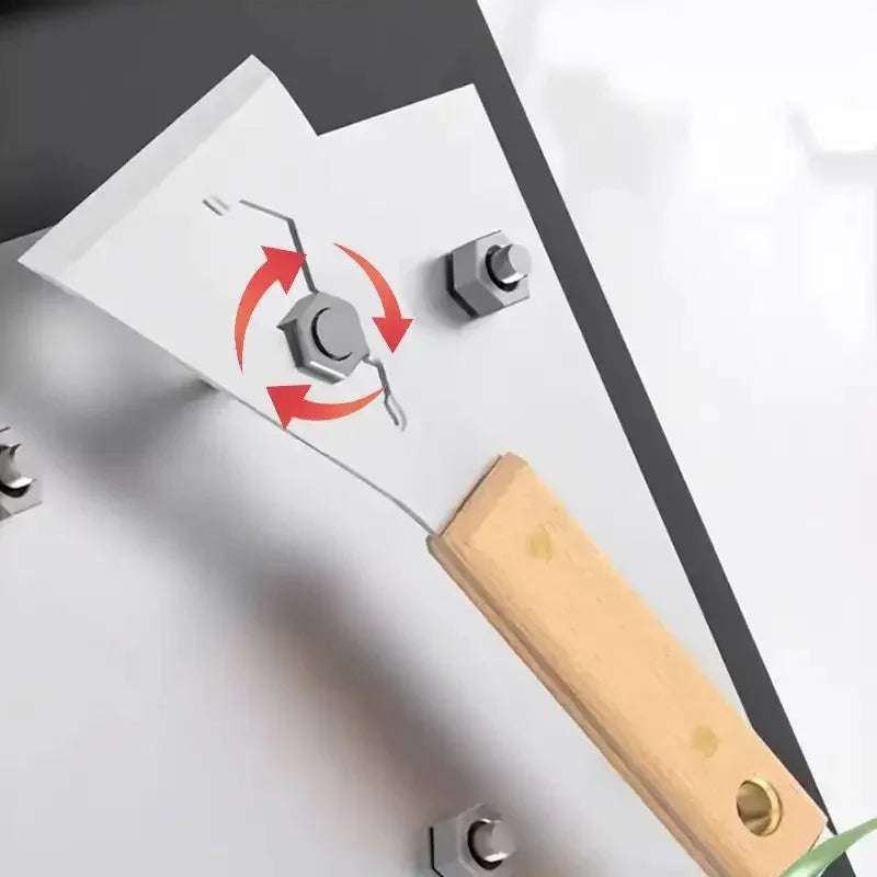 Multifunction Stainless Steel Putty Knife with Wooden Handle, Heavy-Duty Ash Scraper and Paint/Cement Scraper