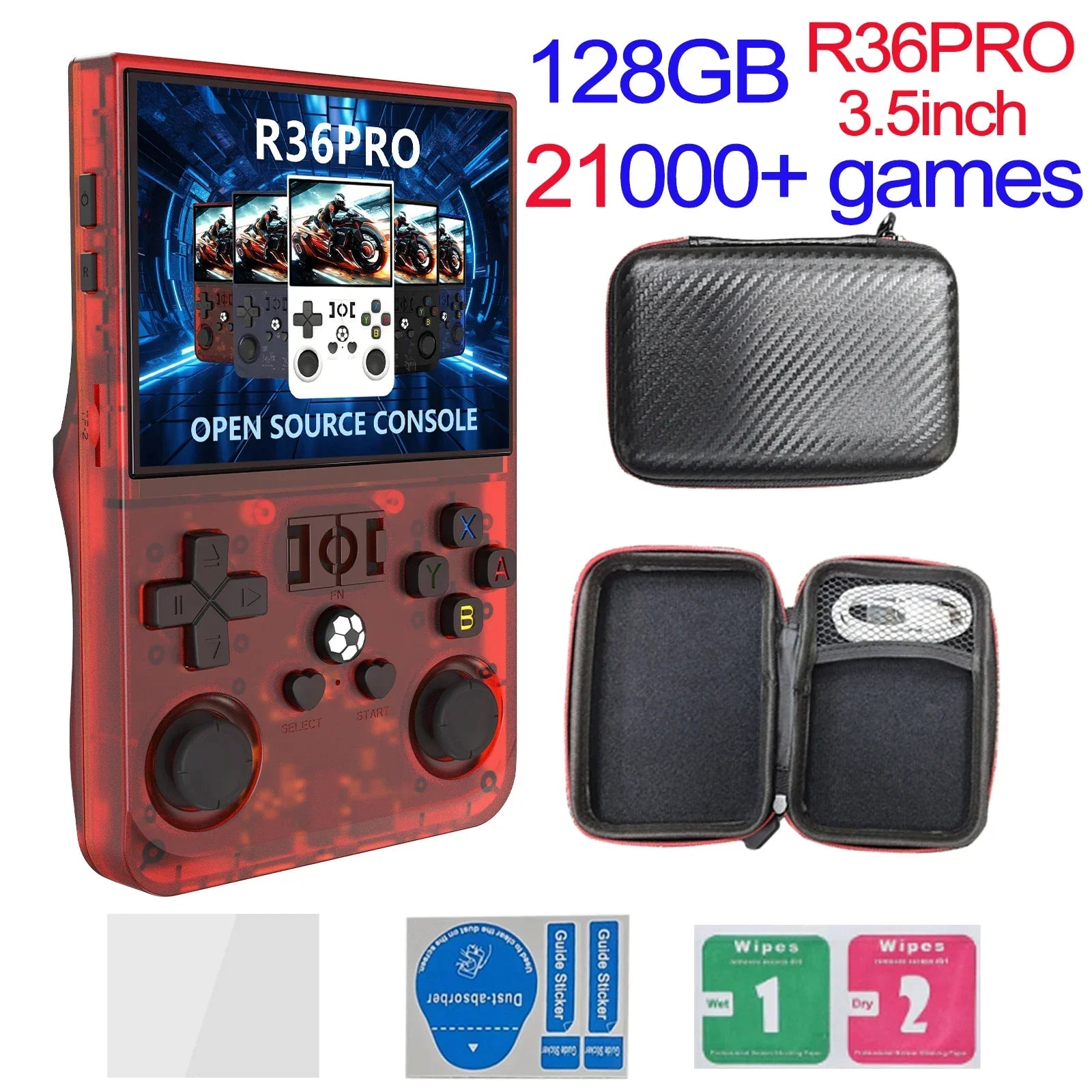 Handheld Retro Game Console 4.0-inch (10.2 cm) IPS 720x720, 64GB/128GB, 22,000 Preloaded Games, Linux, USB-C Charging