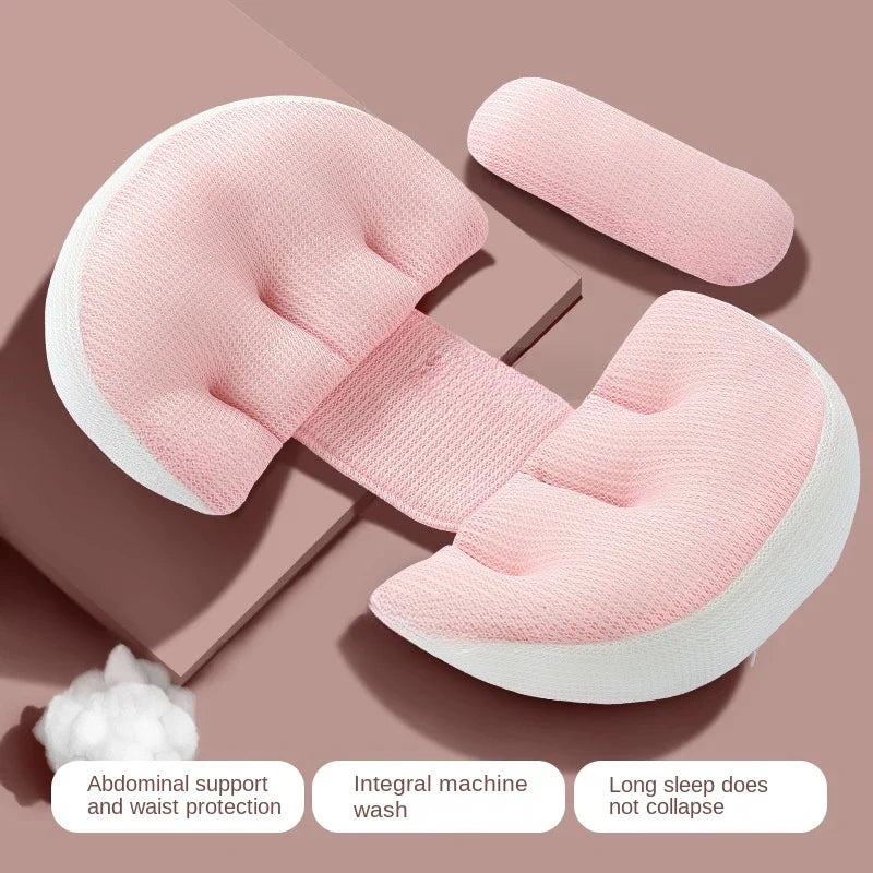 U-Shaped Maternity Pillow for Pregnancy - Side Sleeping Belly & Waist Support