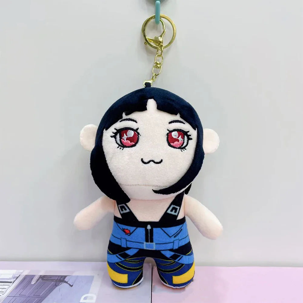 Anime K-Pop Demon Hunter Plush Keychain, Purple Tiger Monster with Black Hat and 3 Eyes Cute Plush Charm Gift