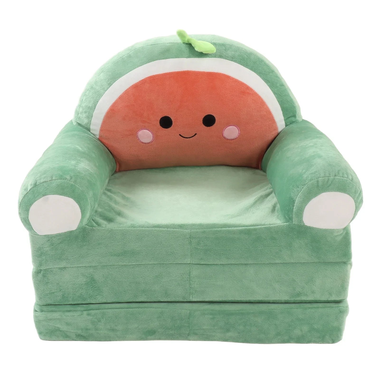 Cartoon Foldable Kids Sofa Bed Plush Washable Children's Armchair with Wide Armrests