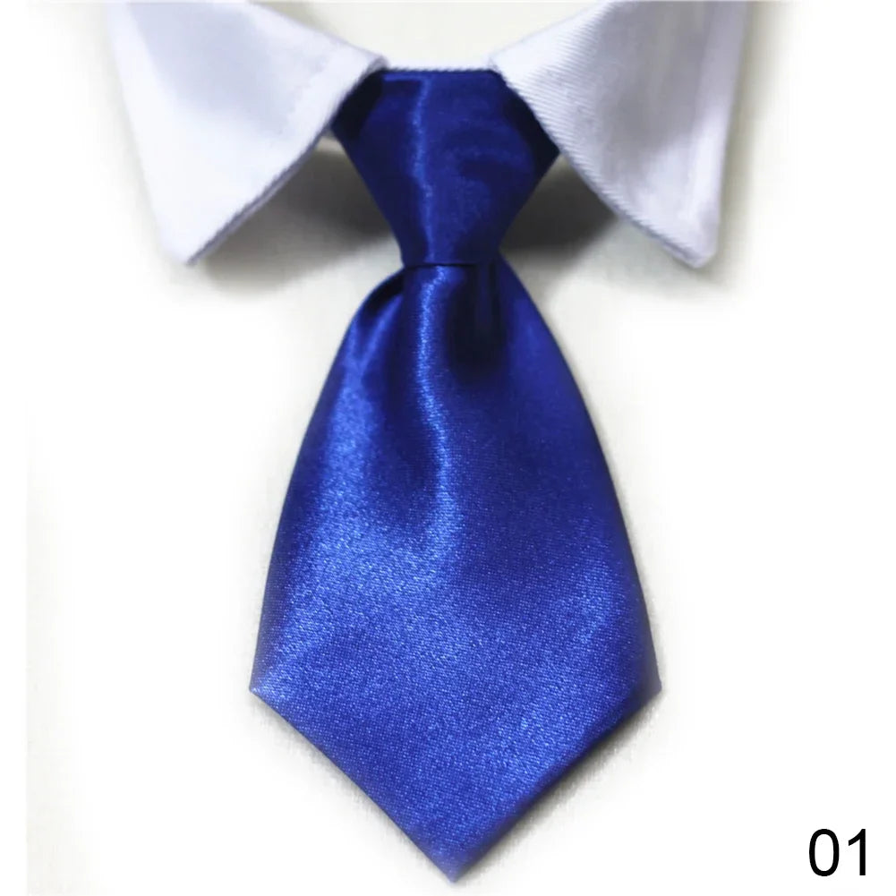 Pet Bow Tie Collar Tuxedo - Formal Necktie for Dogs & Cats, Small & Medium (32cm/12.6in, 40cm/15.75in) - 12 Colors