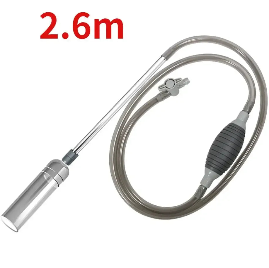 Handheld Aquarium Siphon Vacuum Pump – 1.5 m (59 in / 4.9 ft) Fish Tank Water Changer & Gravel Cleaner