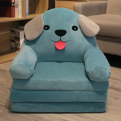 Foldable Kids Cartoon Sofa Bed — Plush Toddler & Baby Seat, Princess Nap Cushion