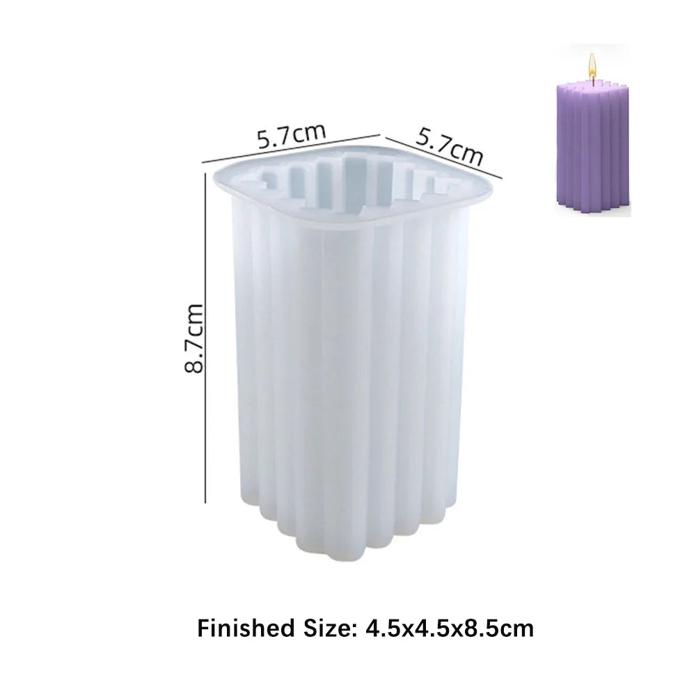 Cylinder Silicone Mold for 3D Scented Candle and Soap Making - DIY Resin, Wax & Plaster Crafts