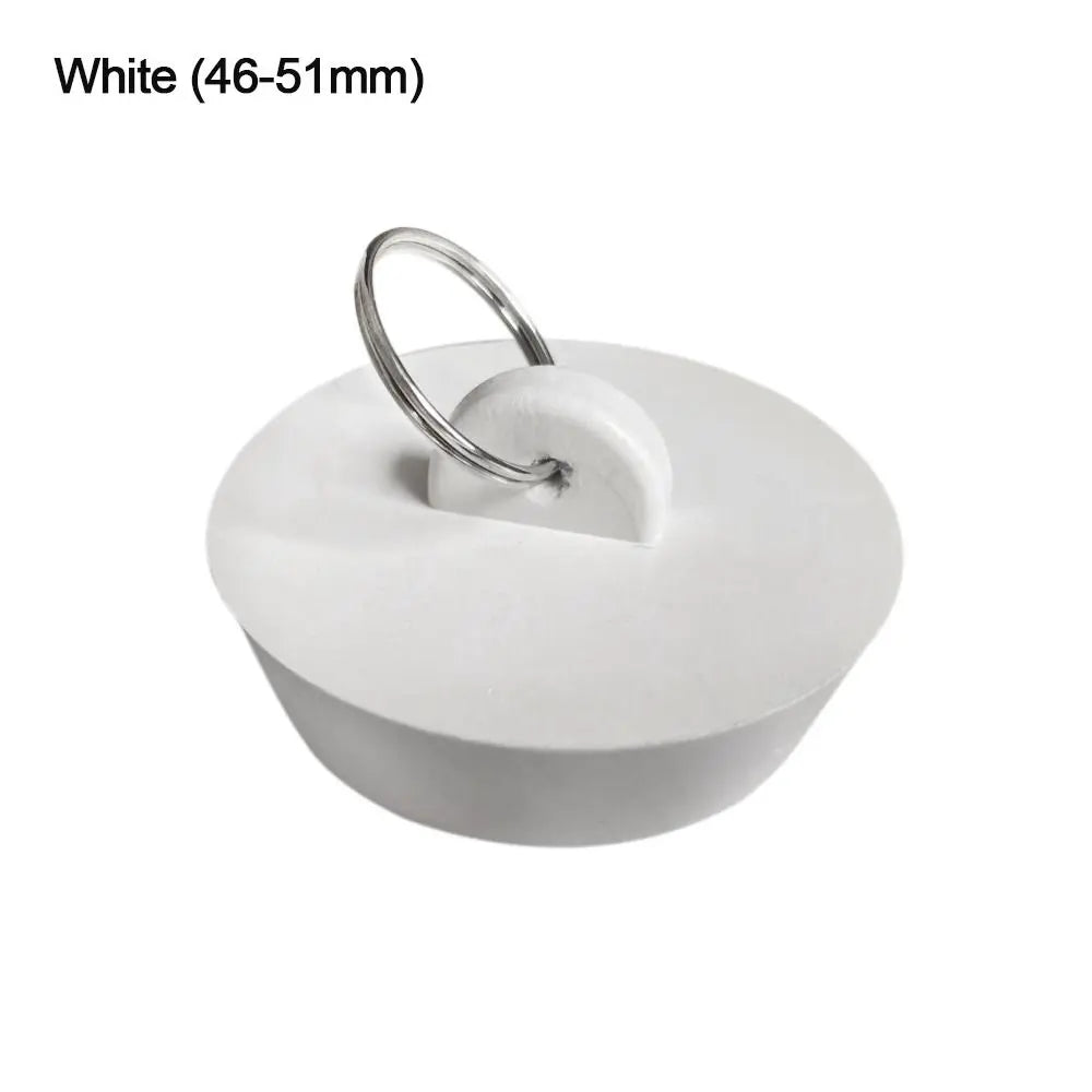 Universal Rubber Sink & Bathtub Drain Stopper Plug — Leakproof Floor Drain Strainer, White