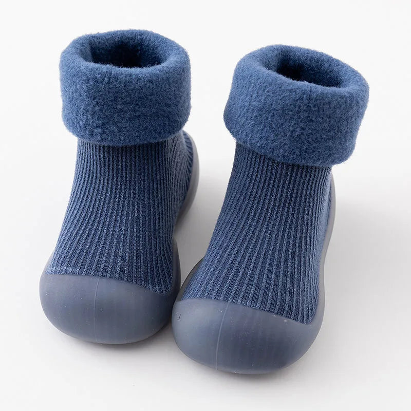Warm Baby First Walker Shoes — Newborn to 4 Years Unisex Winter Slip-On Anti-Slip Rubber Sole