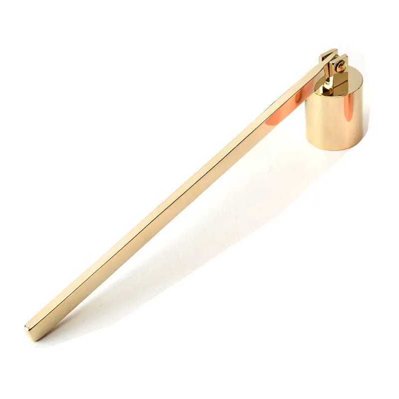Bell-Shaped Metal Candle Snuffer — Gold Black Silver, 18 cm (7.1 in) Handle Vintage Candle Extinguisher for Home & Spa