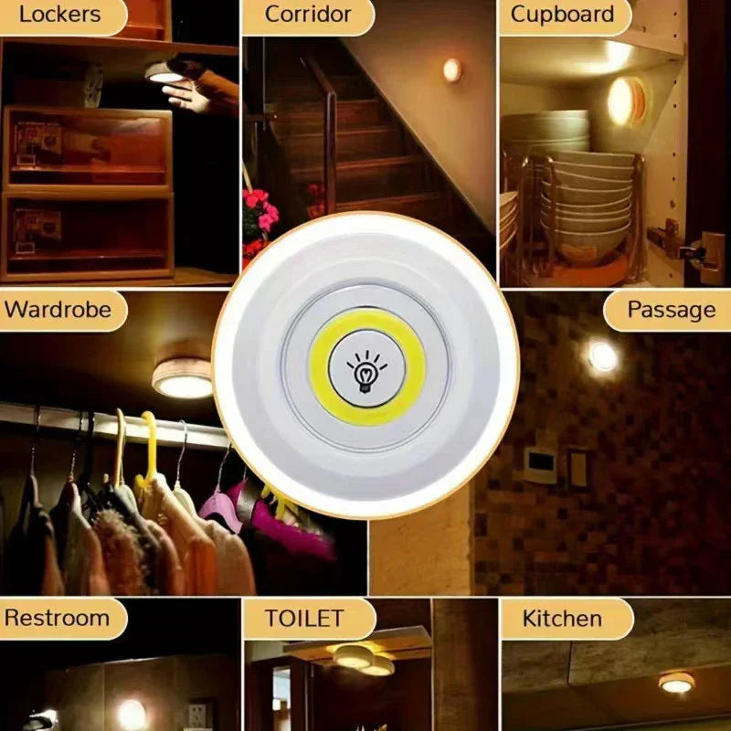 Dimmable Battery-Operated LED Under-Cabinet Light with Remote — Closet, Wardrobe & Bathroom Night Lamp