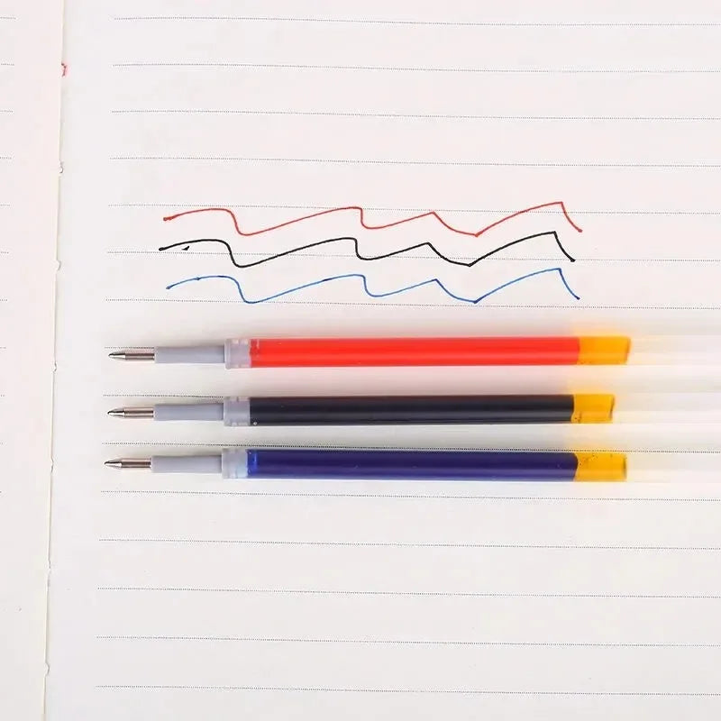 23-Piece Retractable 0.5mm Ballpoint Pen Set - 3 Pens + 20 Refills, Black/Blue/Red, Refillable Quick-Dry Ink