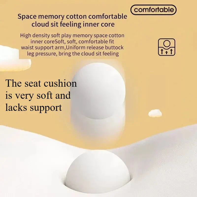 Ergonomic Memory Foam Seat Cushion for Office Chair - Hemorrhoid Relief & Long-Sitting Comfort