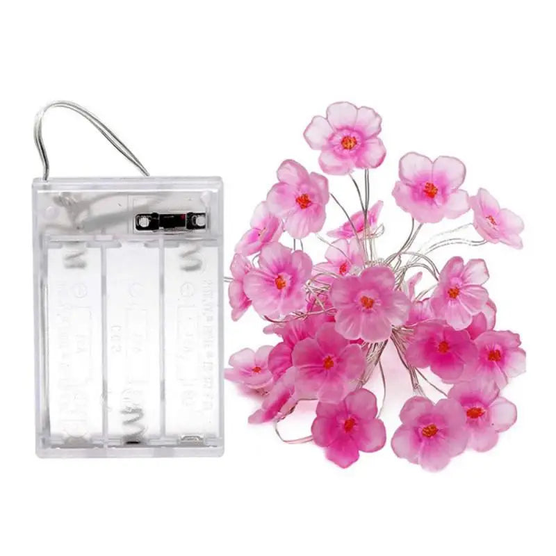 30 LED Pink Cherry Blossom Fairy String Lights Battery-Powered Flower Garland for Home, Bedroom & Christmas