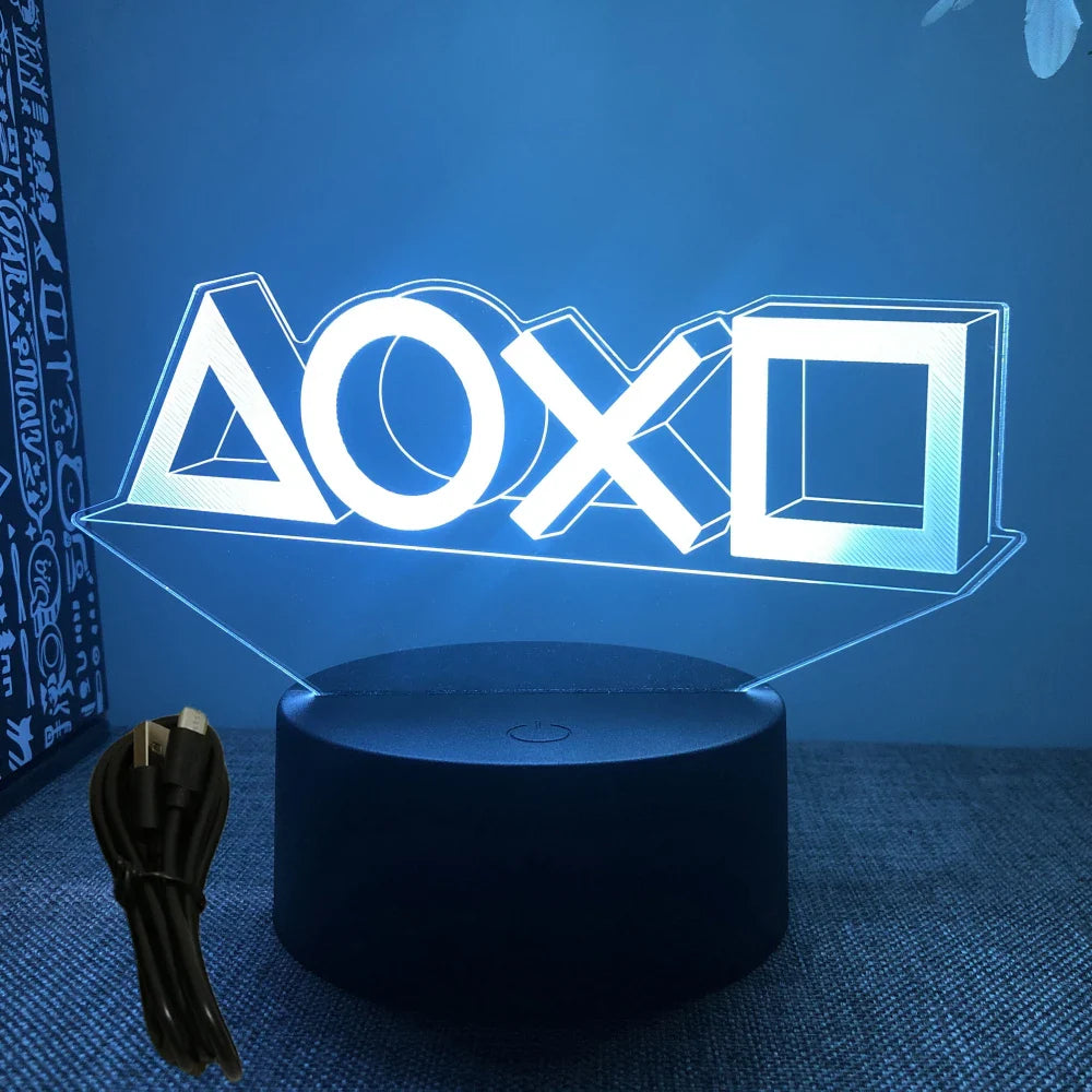 Neon Gamer 3D LED Night Light RGB – Gaming Table Lamp for Kids, Bedroom & Gamer Room
