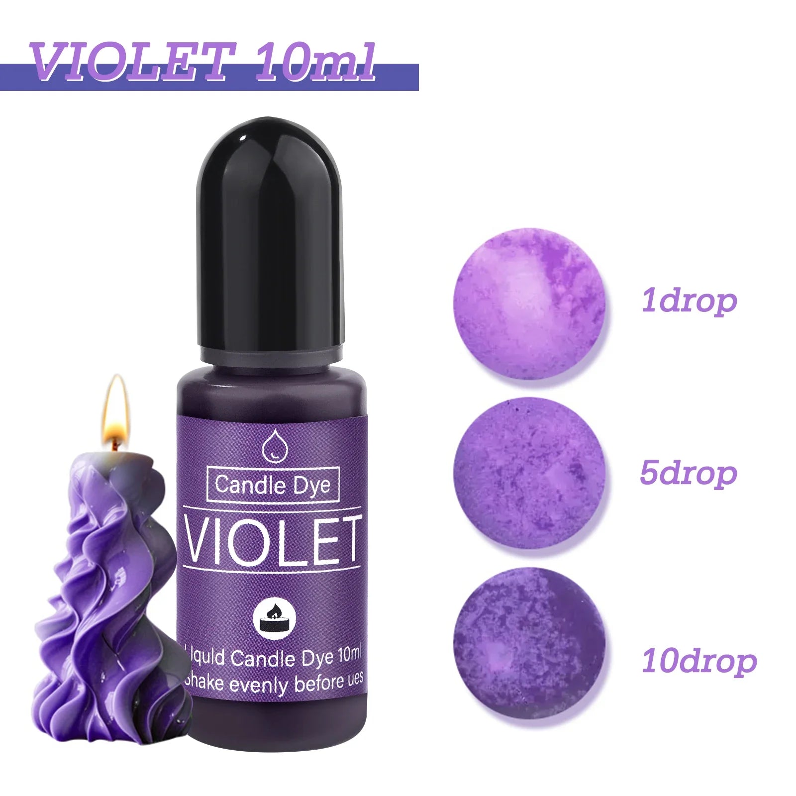Liquid Candle Dye Pigment 10ml (0.34 fl oz) - Aromatherapy & DIY Candle Colorant