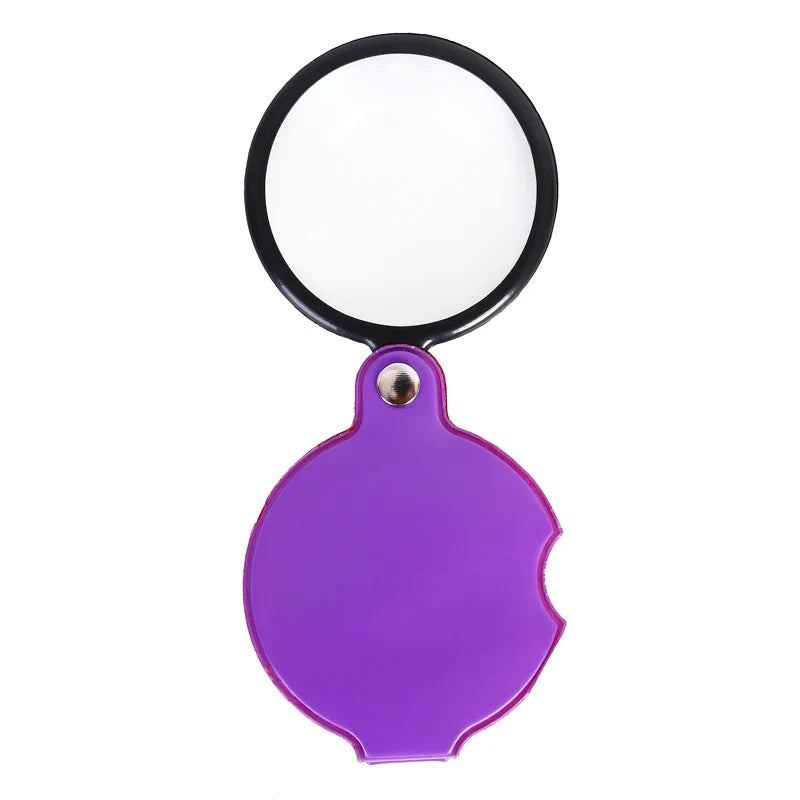 Folding Pocket Magnifier 6X/8X 50mm/60mm Leather Case Portable Handheld Loupe for Reading & Jewelry