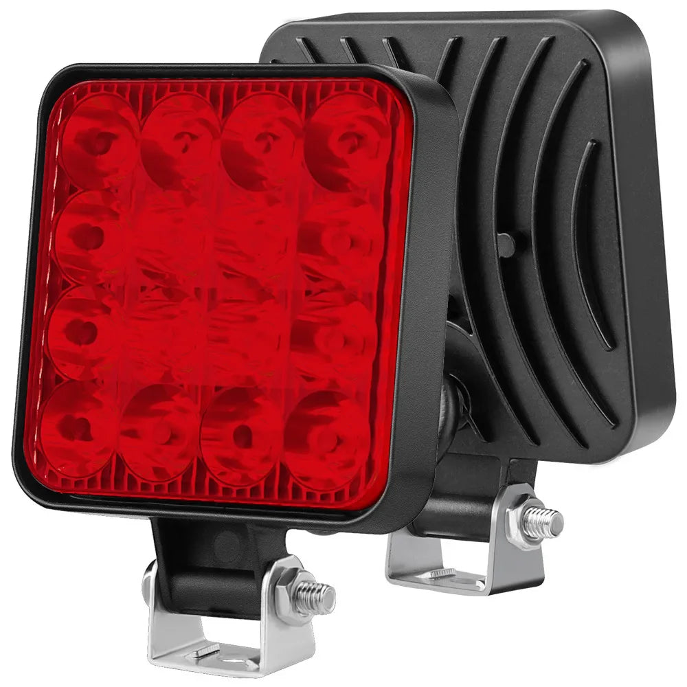 48W 12V LED Work Light 1200LM Spot Beam IP65 Off-Road Light for Jeep Truck SUV ATV
