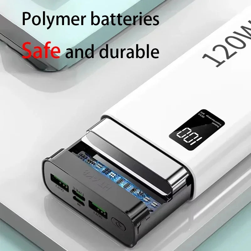 120W 200000mAh Power Bank Portable Fast Charging Battery Pack with LED Digital Display USB-C 2-Way Quick Charge