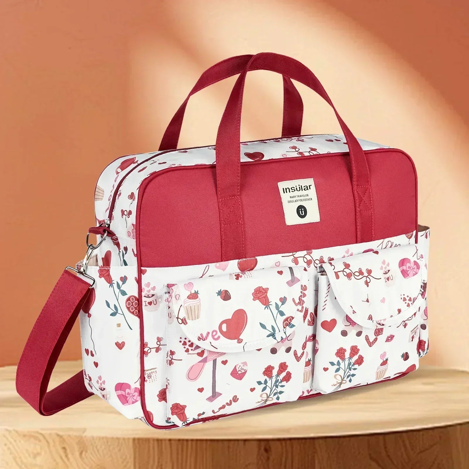 Large Capacity Waterproof Mommy Diaper Bag - Wide-Opening Travel Messenger Crossbody Nappy Bag with Organizer