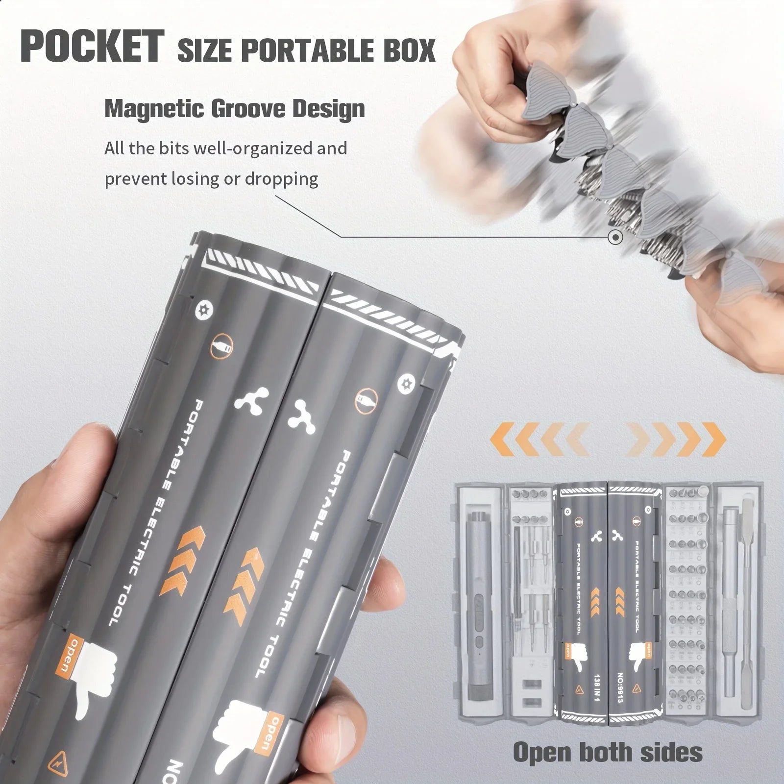 138-in-1 Mini Electric Screwdriver Set – Precision Magnetic Bits, Portable Rechargeable Alloy Kit for PC iPhone DIY Repairs