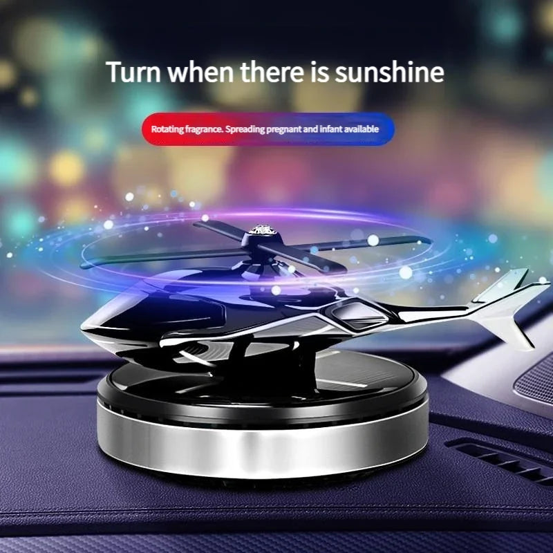 Solar Helicopter Propeller Car Air Freshener Decorative Aromatherapy Diffuser for Car Interior