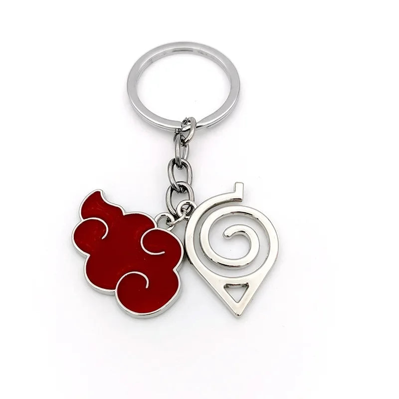 Anime Ninja Keychain Set: Kunai, Shuriken & Red Cloud Charms for Backpack, Car & Keys