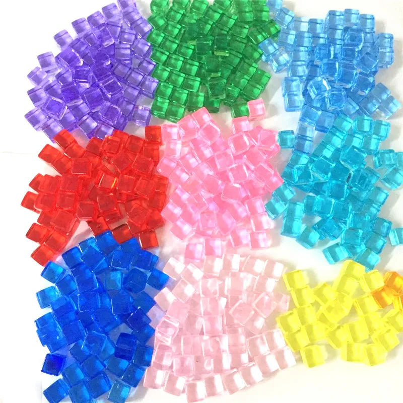 50-Pack 8mm Acrylic Cube Dice (0.31in) – 25 Translucent Colors Clear Game Pieces for Board Games & Crafts