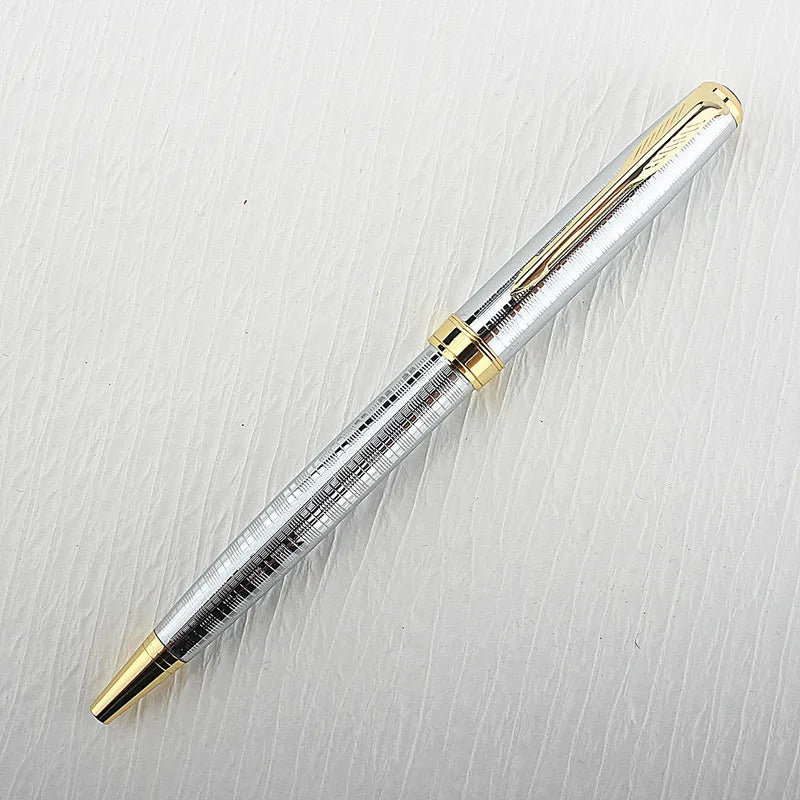 Luxury Metal Rollerball Pen 0.7mm Blue Ink - Gold Steel Signature Pen for Office & School