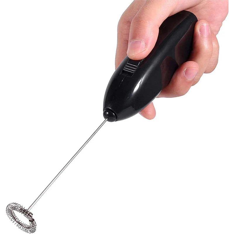 Handheld Electric Milk Frother & Mini Egg Beater Battery-Powered Coffee Mixer