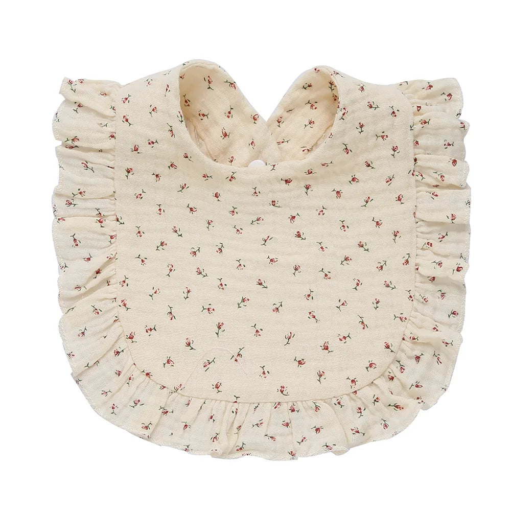 Muslin Cotton Baby Bibs & Burp Cloths - Ruffle Bandana Drool Bibs for Newborns