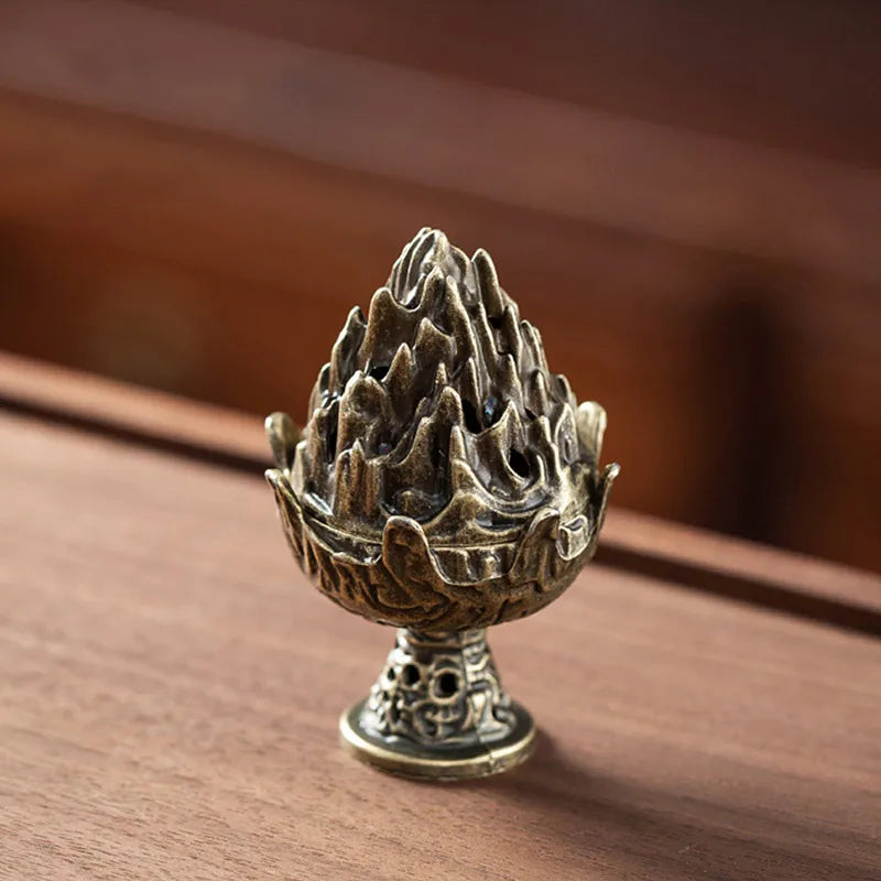 Auspicious Cloud Alloy Incense Burner with 42-Pack Agarwood & Sandalwood Fragrance Tablets Non-Stick Aromatherapy Pan