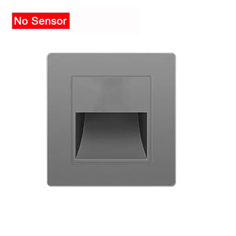 PIR Motion Sensor Recessed LED Night Light 86mm (3.4 in) AC 110-240V for Staircase Bedroom Hallway