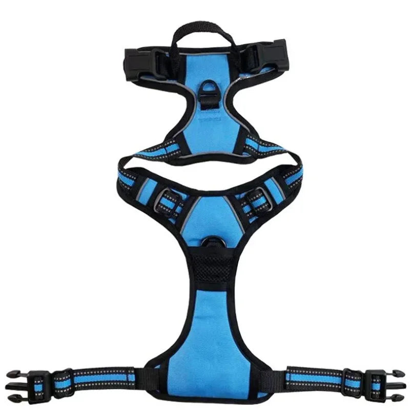 Reflective Breathable Dog & Cat Harness Vest – Adjustable Chest Strap, XS–XL (13–37 in / 33–96 cm)