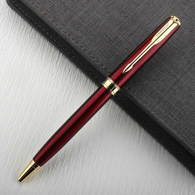 Luxury Metal Rollerball Pen 0.7mm Blue Ink - Gold Steel Signature Pen for Office & School