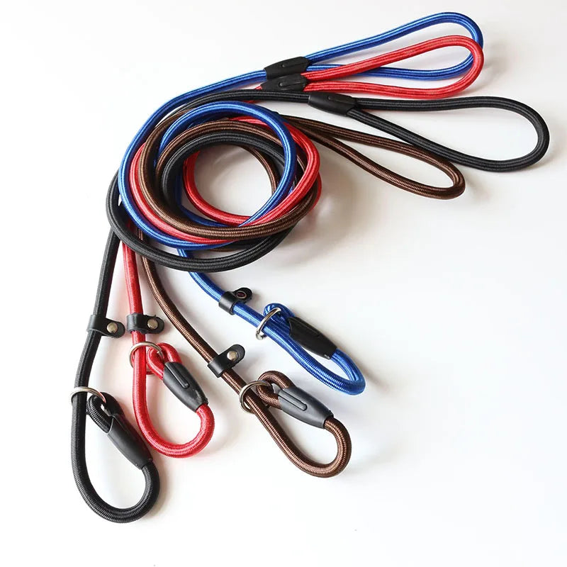 Adjustable Nylon Rope Dog Leash – 130 cm / 51 in Training Lead, Collar-Style Leash for Small/Medium/Large Dogs (S/M/L)