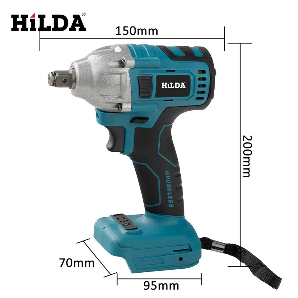 Brushless Cordless 1/2-Inch Impact Wrench — Rechargeable, 18V Battery Compatible