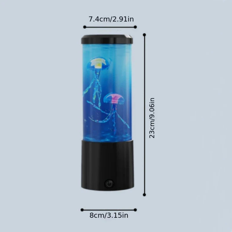 8-Inch (20 cm) Jellyfish Lava Lamp LED 7-Color Aquarium Night Light for Bedroom Desktop Decoration Gift