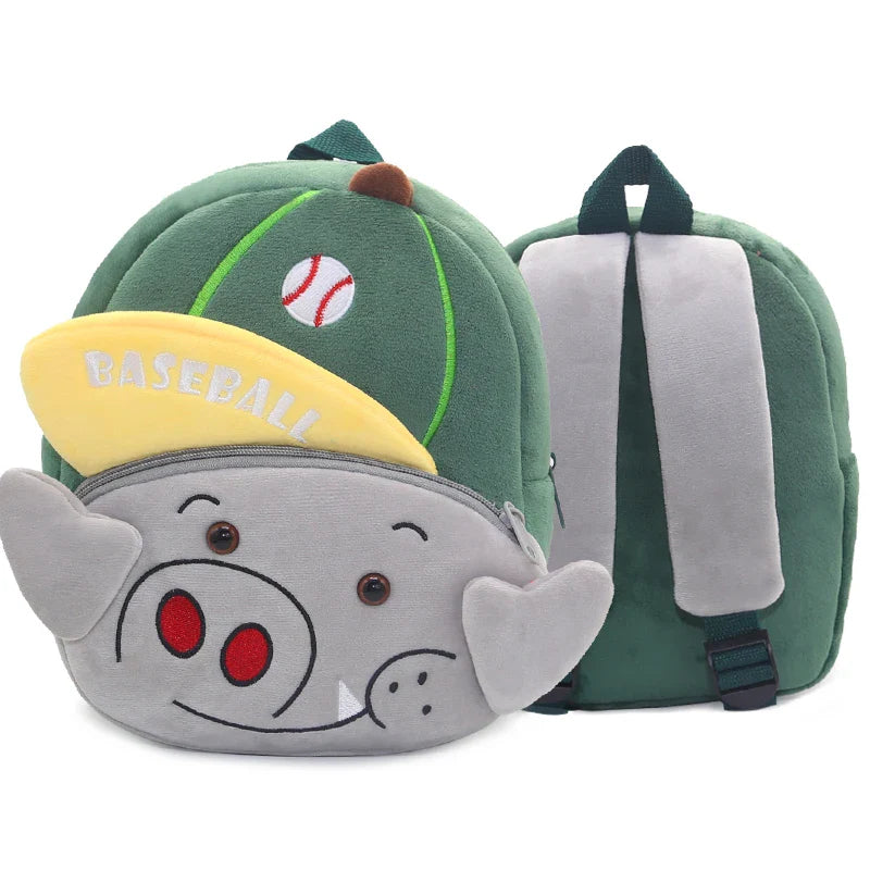 Plush Cartoon Animal Kids Backpack – Toddler & Preschool School Bag Ages 2–6