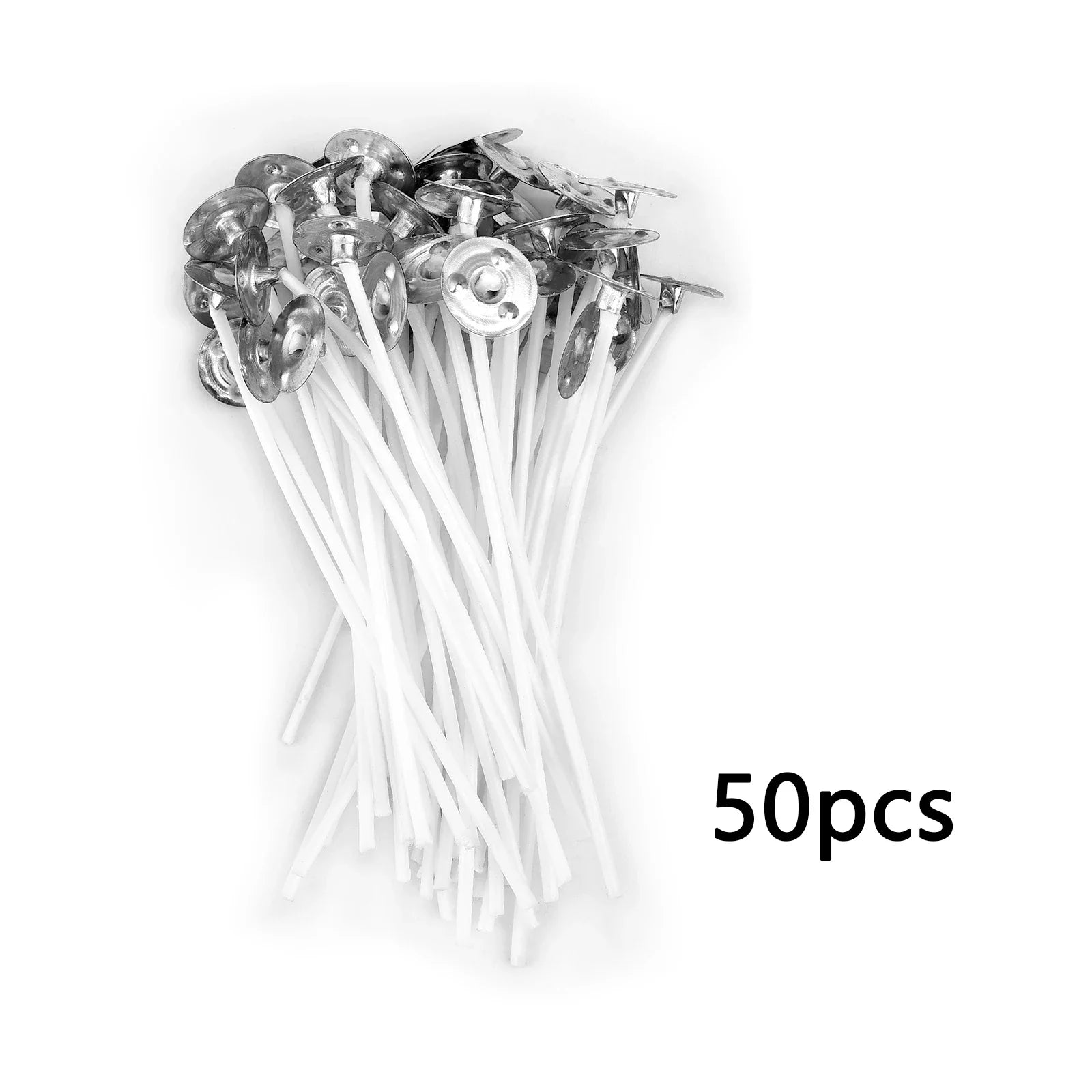 Pre-Waxed Pure Cotton Candle Wicks — 50/100 Pack, Smokeless DIY Candle Wicks, Multiple Lengths 2.6–20 cm (1.0–7.9 in)