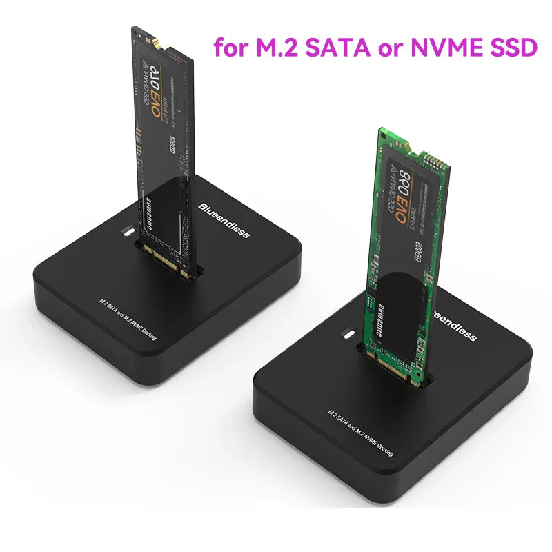 M.2 SSD Enclosure USB-C 10Gbps NVMe & SATA Docking Station – Supports 2242/2260/2280/22110
