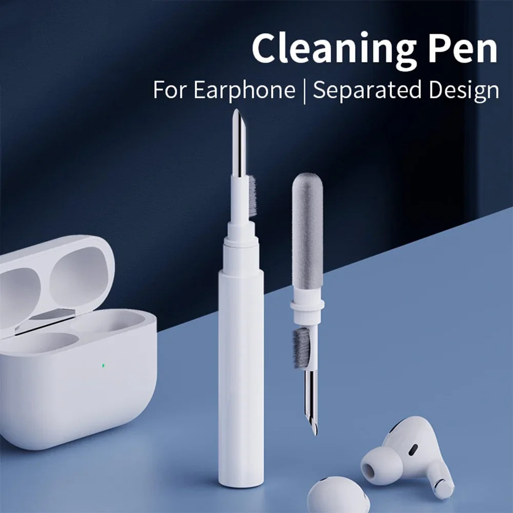 Wireless Earbud Cleaning Pen 3-in-1 – Metal Tip, Microfiber Brush & Flocking Sponge Cleaner for Earbuds, Cases & Charging Ports