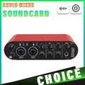 24-Bit 192 kHz USB Audio Interface with Loopback – External Sound Card for Guitar Recording & Stereo Monitoring (Red)