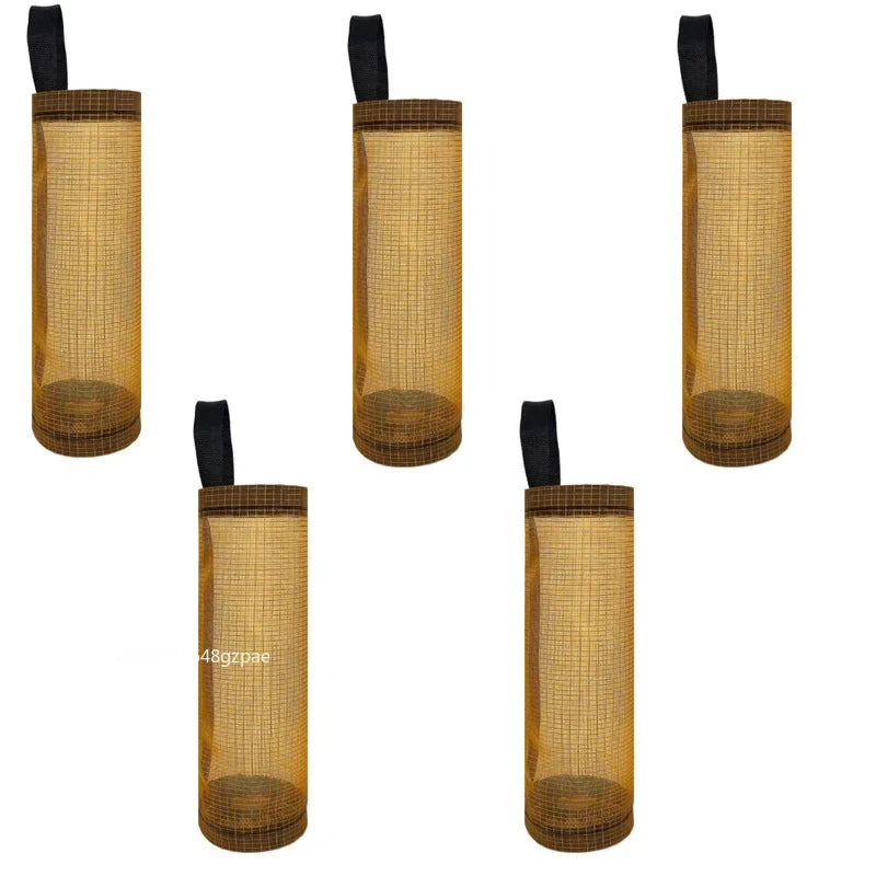 Wall-Mount Plastic Bag Holder Dispenser Hanging Kitchen Trash & Grocery Bag Organizer (1-5 Pack)
