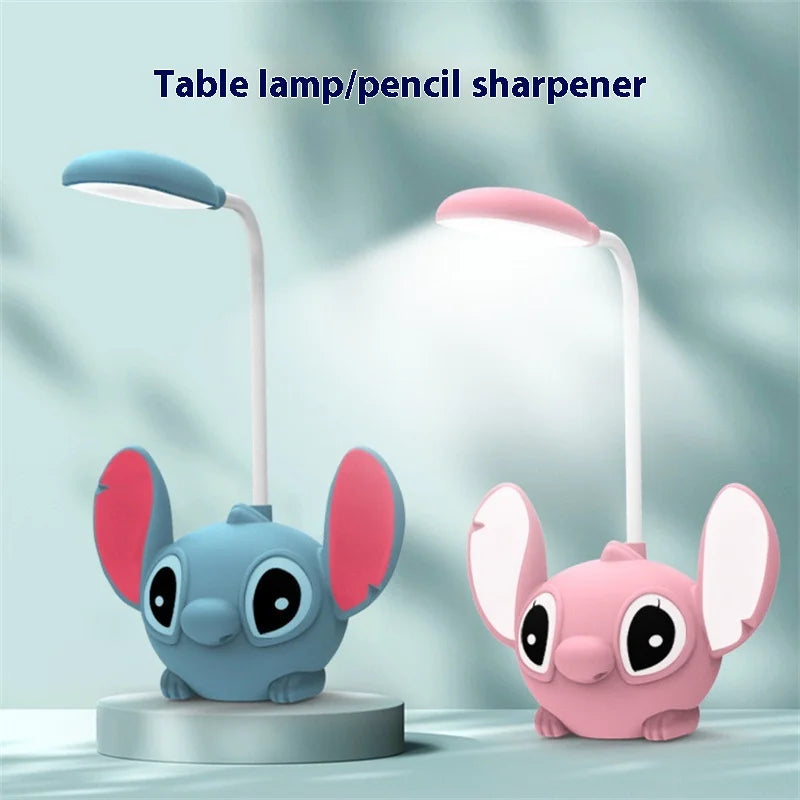 Kawaii LED Foldable Desk Lamp with Built-In Pencil Sharpener — USB Rechargeable Cute Desk Light, Gift for Teens