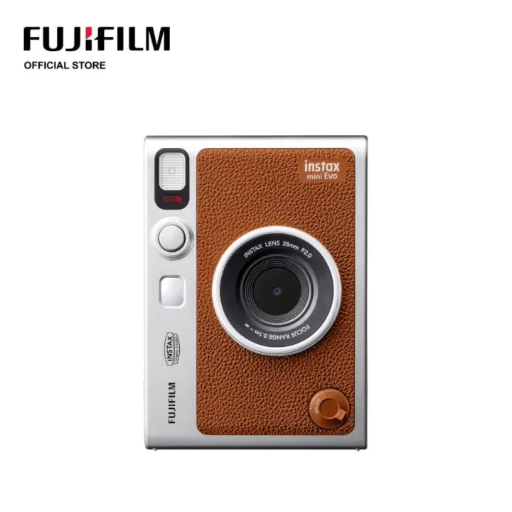 Retro Instant Film Camera Black/Brown Bare Metal – Compatible with 3-Inch (76 mm) Instant Film