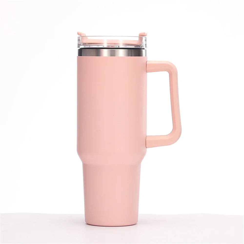 40oz Vacuum Insulated Tumbler with Handle & Straw Lid | Stainless Steel Travel Bottle