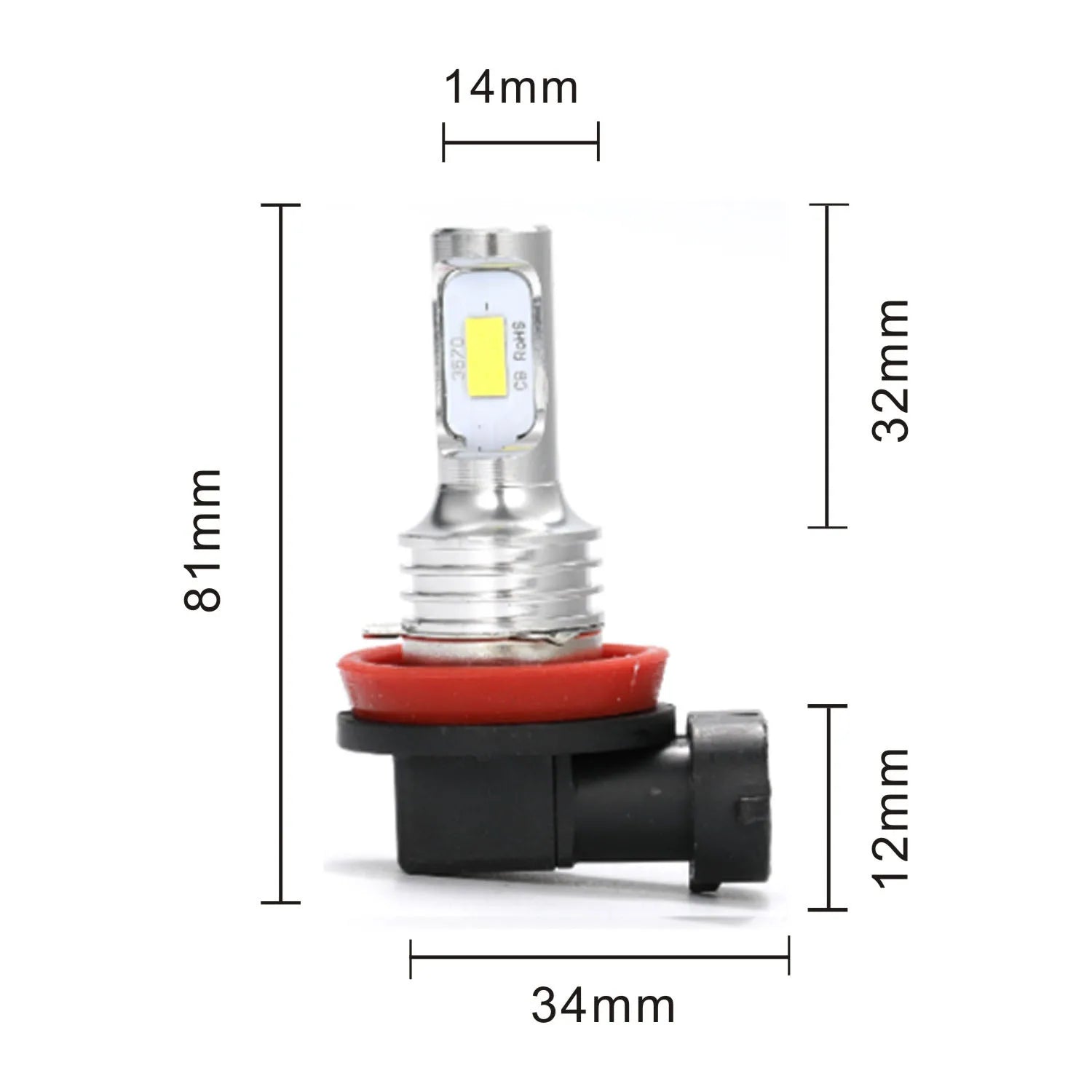 2-Pack CSP LED Headlight Bulbs H1 H4 H7 H8 H9 H11 9005 9006 (HB3/HB4) Super Bright DRL Fog Lamp - 6000K White / 3000K Yellow / 12000K Blue