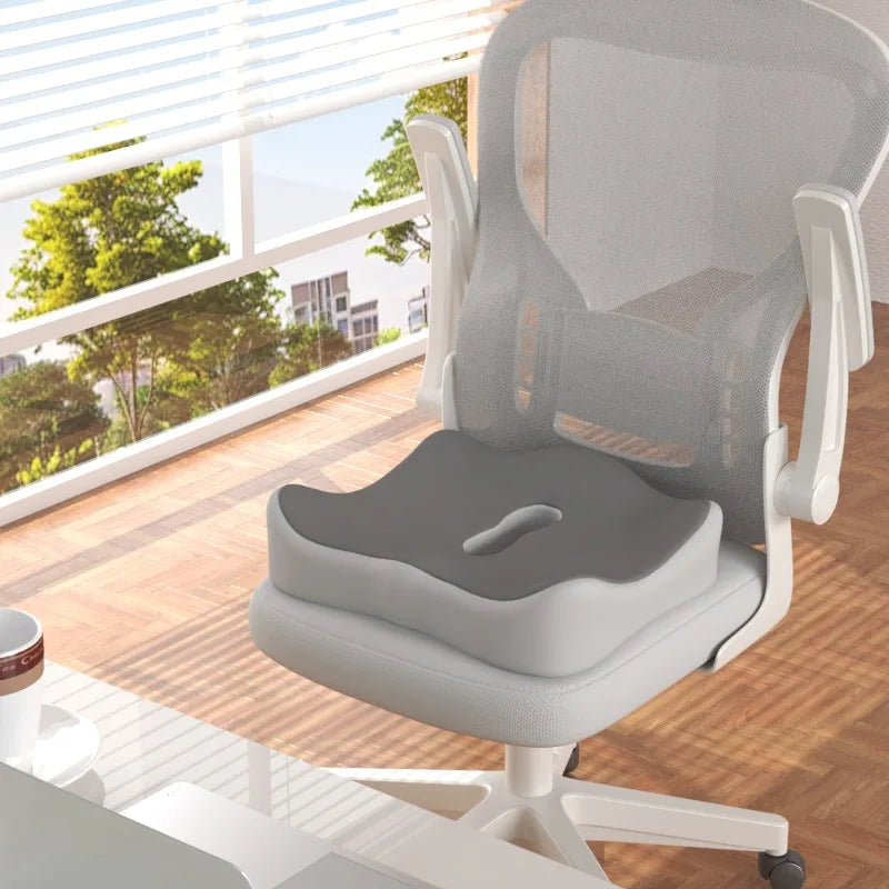 Memory Foam Seat Cushion with Removable Cover and Anti-Slip Base — Dining Chair Pad with Massage Support