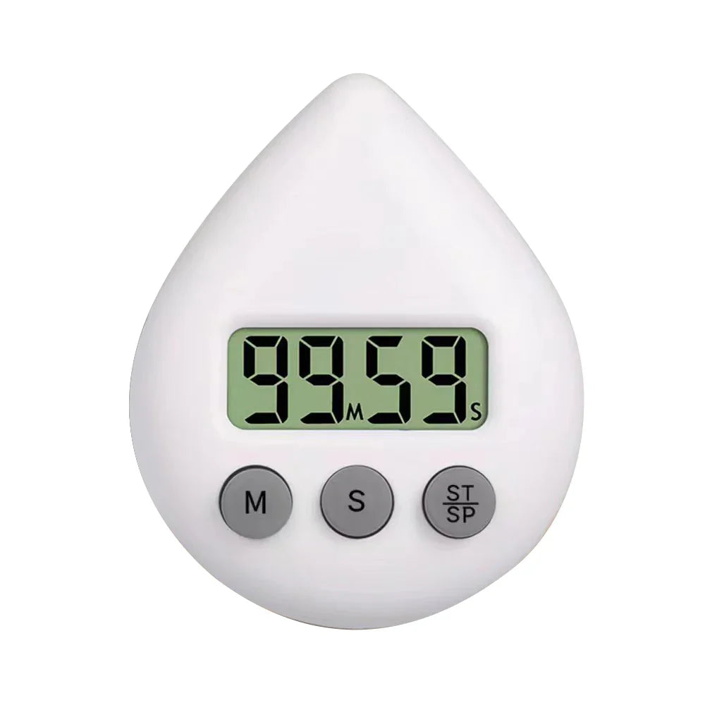 Waterproof Digital Shower & Kitchen Timer with Magnetic Backing, Suction Cup and Wall Mount - Countdown/Count-Up