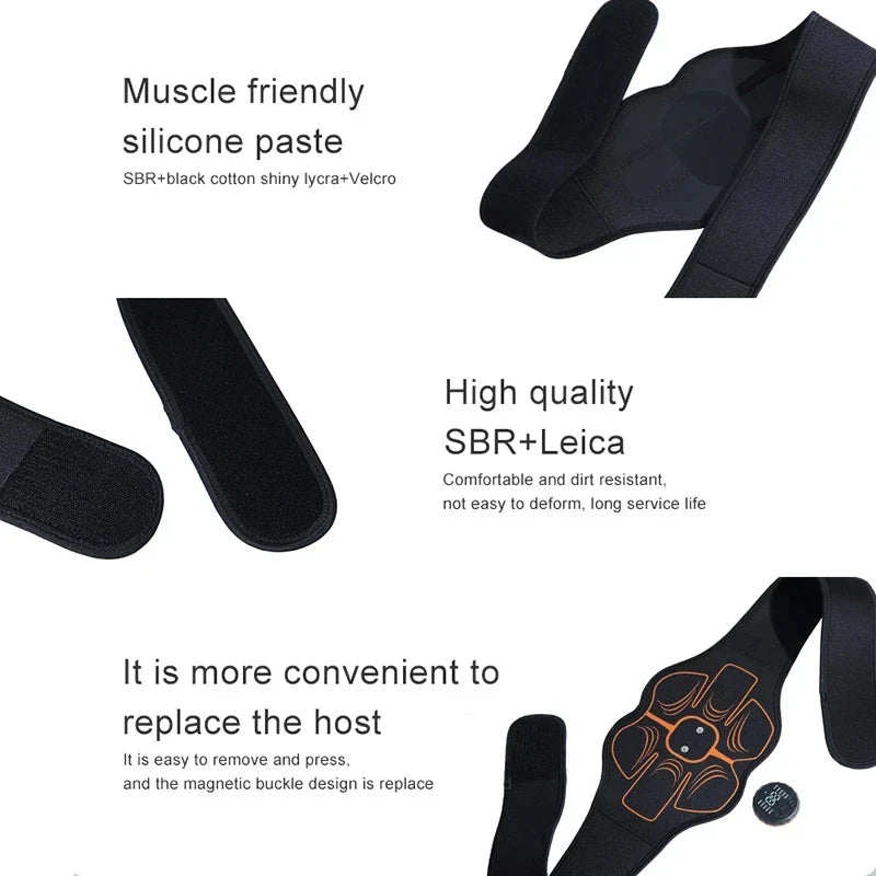 EMS Abdominal Muscle Stimulator Trainer Belt – USB Rechargeable Toning Belt for Waist & Belly, 10 Modes 30 Levels