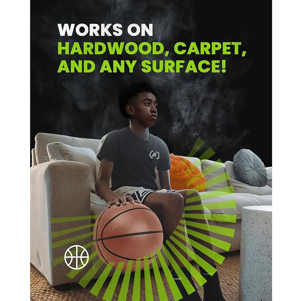Silent Indoor Foam Basketball – Size 7 (29.5 in / 75 cm) Quiet Airless Dribble & Dunk Training Ball